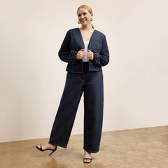 Bari Barrel-Leg Jean - Stretch Denim :: Midnight Wash