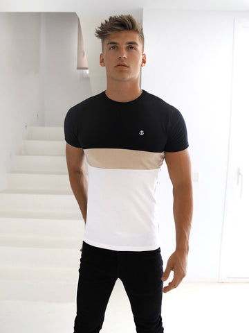 Xabia T-Shirt - Black, Tan & White
