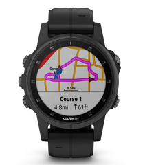 Garmin Fenix 5S Plus Sapphire Smart Watch, Black with Black Band