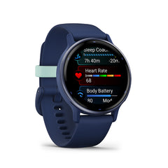 Garmin - vívoactive 5 GPS Smartwatch 42 mm Fiber-reinforced polymer - Metallic Navy Aluminum and  Navy