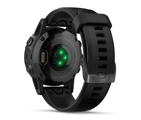 Garmin Fenix 5S Plus Sapphire Smart Watch, Black with Black Band