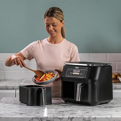 Ninja [AF300EU] 2 Large Frying Compartments, 6 Functions, 2470 W, 2 Independent Garzones, 7.6 Litres, 65% Save Energy Costs