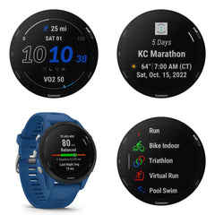 Garmin Forerunner 255 GPS Running Smartwatch Tidal Blue with Wearable4U E-Bank Bundle