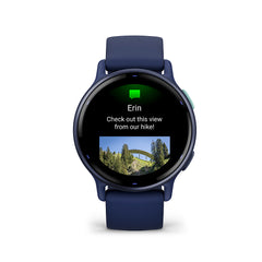Garmin - vívoactive 5 GPS Smartwatch 42 mm Fiber-reinforced polymer - Metallic Navy Aluminum and  Navy