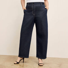 Bari Barrel-Leg Jean - Stretch Denim :: Midnight Wash