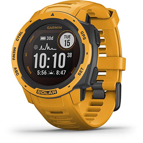 Garmin Instinct Solar, Rugged Outdoor Smartwatch with Solar Charging Capabilities, Built-in Sports Apps and Health Monitoring, Sunburst Yellow : Electronics