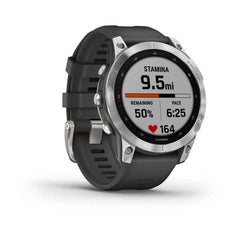 Garmin fenix 7 47mm Multisport GPS Smartwatch, Silver with Graphite Band
