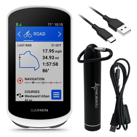 Garmin Edge Explore 2, Easy-to-Use GPS Cycling 3in Touchscreen Navigator with Power Bank Bundle