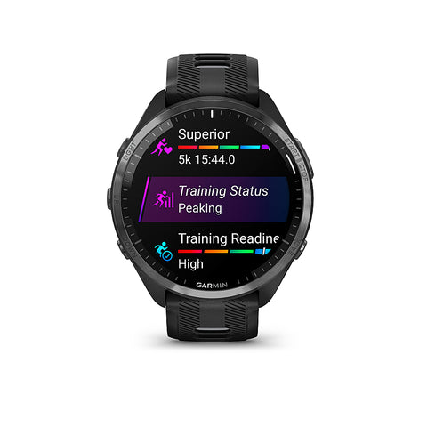 Garmin - Forerunner 965 GPS Smartwatch 47 mm Fiber-reinforced polymer - Carbon Gray TLC/Titanium
