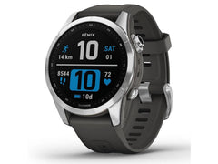 Garmin fenix 7S 42mm Multisport GPS Smartwatch, Silver with Graphite Band