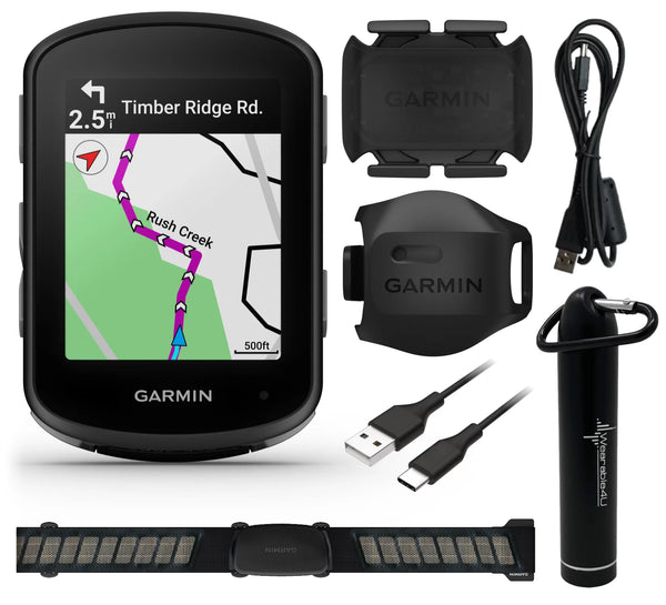 Garmin Edge 540 Bundle with Edge 540, Speed Sensor 2 and Cadence Sensor 2, HRM-Dual monitor with Wearable4U Power Bank Bundle