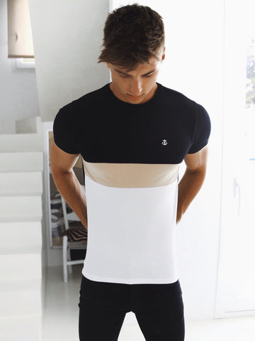 Xabia T-Shirt - Black, Tan & White