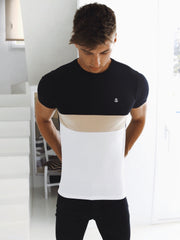 Xabia T-Shirt - Black, Tan & White
